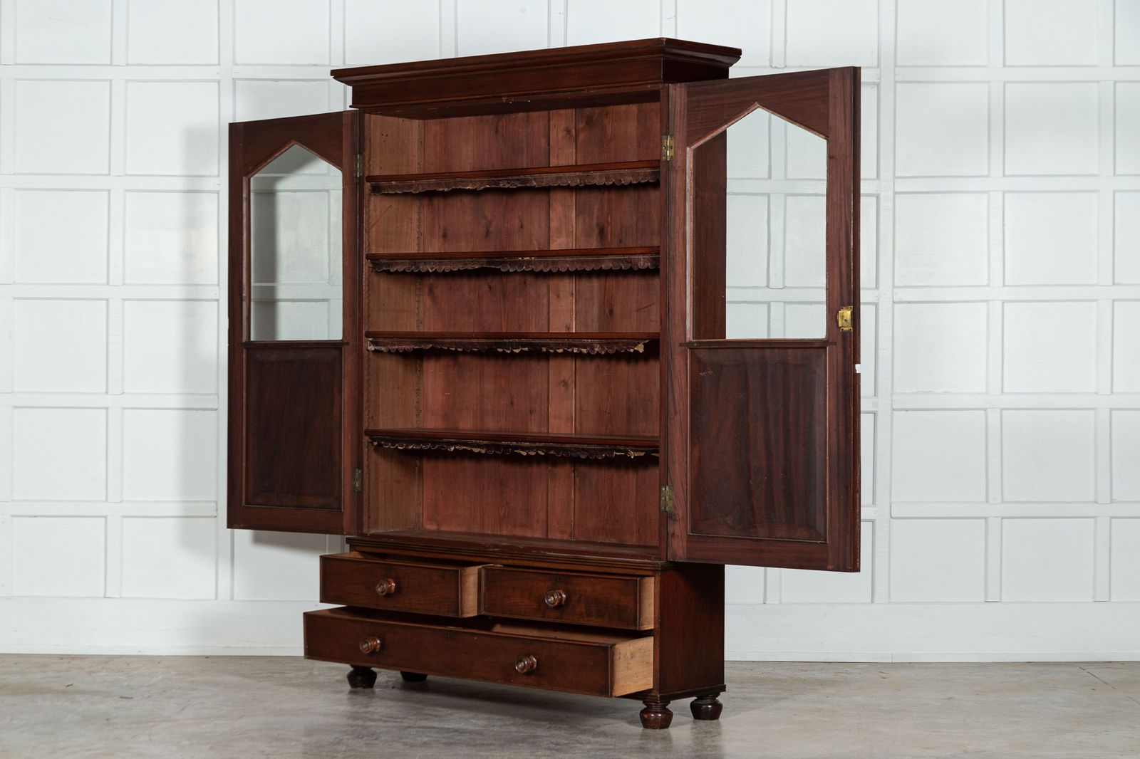 19thc English Mahogany Glazed Bookcase photo vinterior