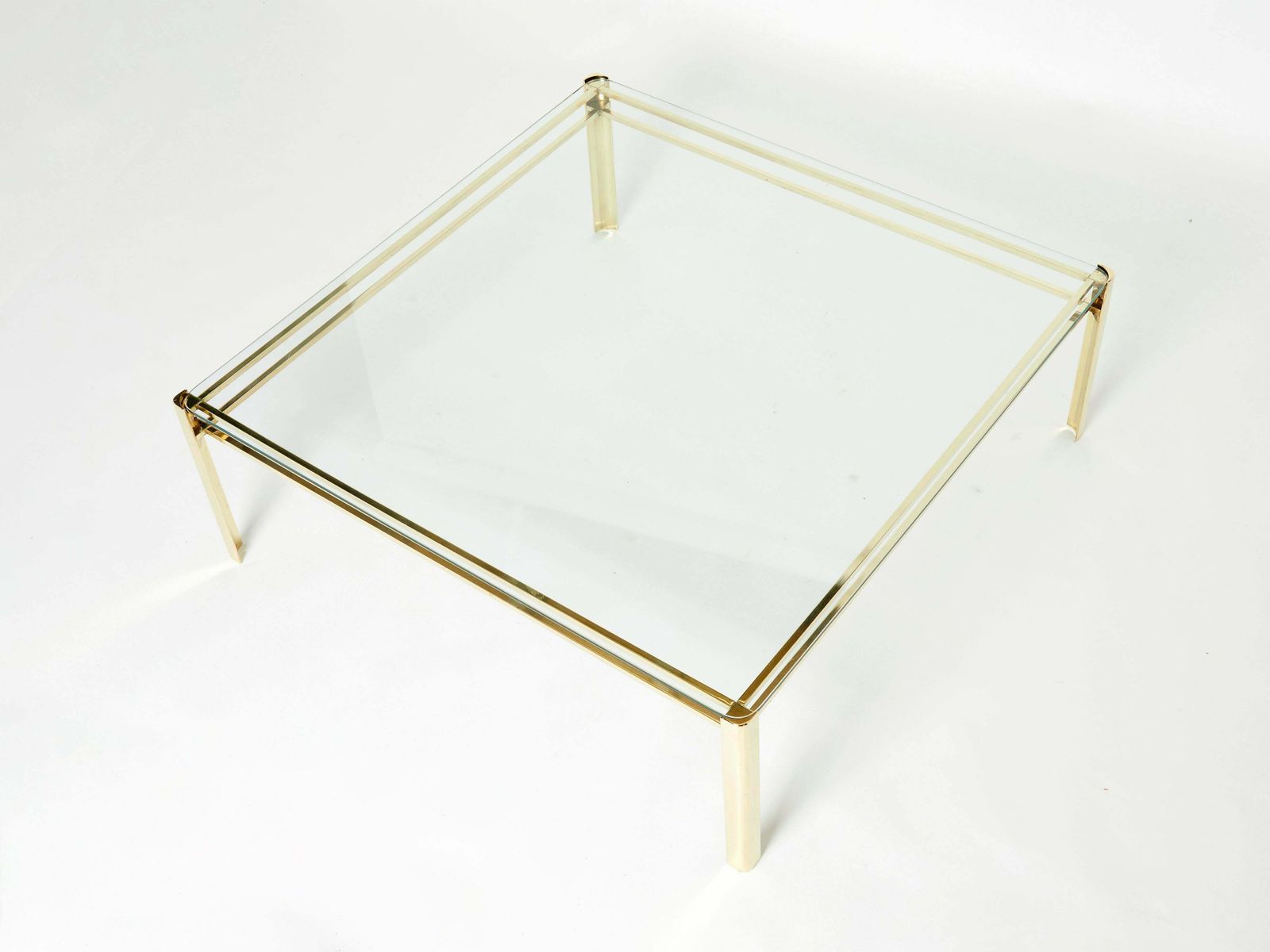 Table basse carrée en bronze, signée J.T. Lepelletier pour Broncz, années 1960 photo for sale