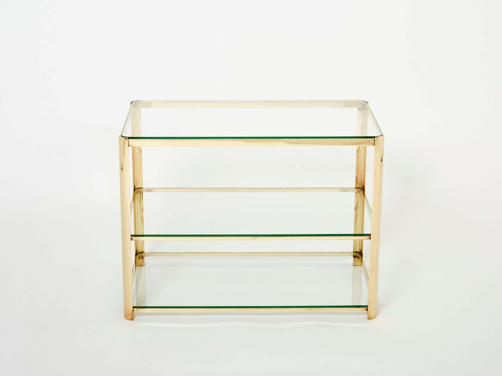 Table d'appoint à trois plateaux en bronze, par J.T. Lepelletier pour Broncz, années 1960 photo furniture