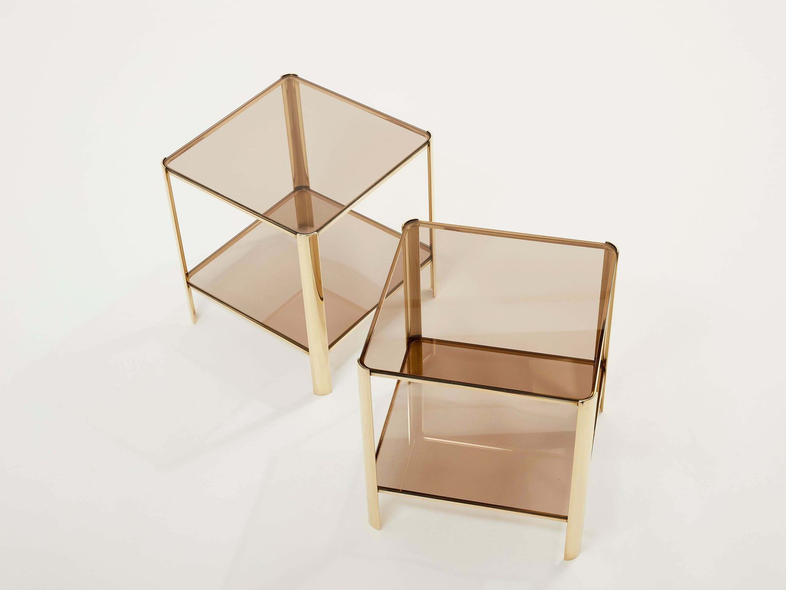 Pair Of Two Tier Bronze End Tables By J.T. Lepelletier For Broncz, 1960s photo buy