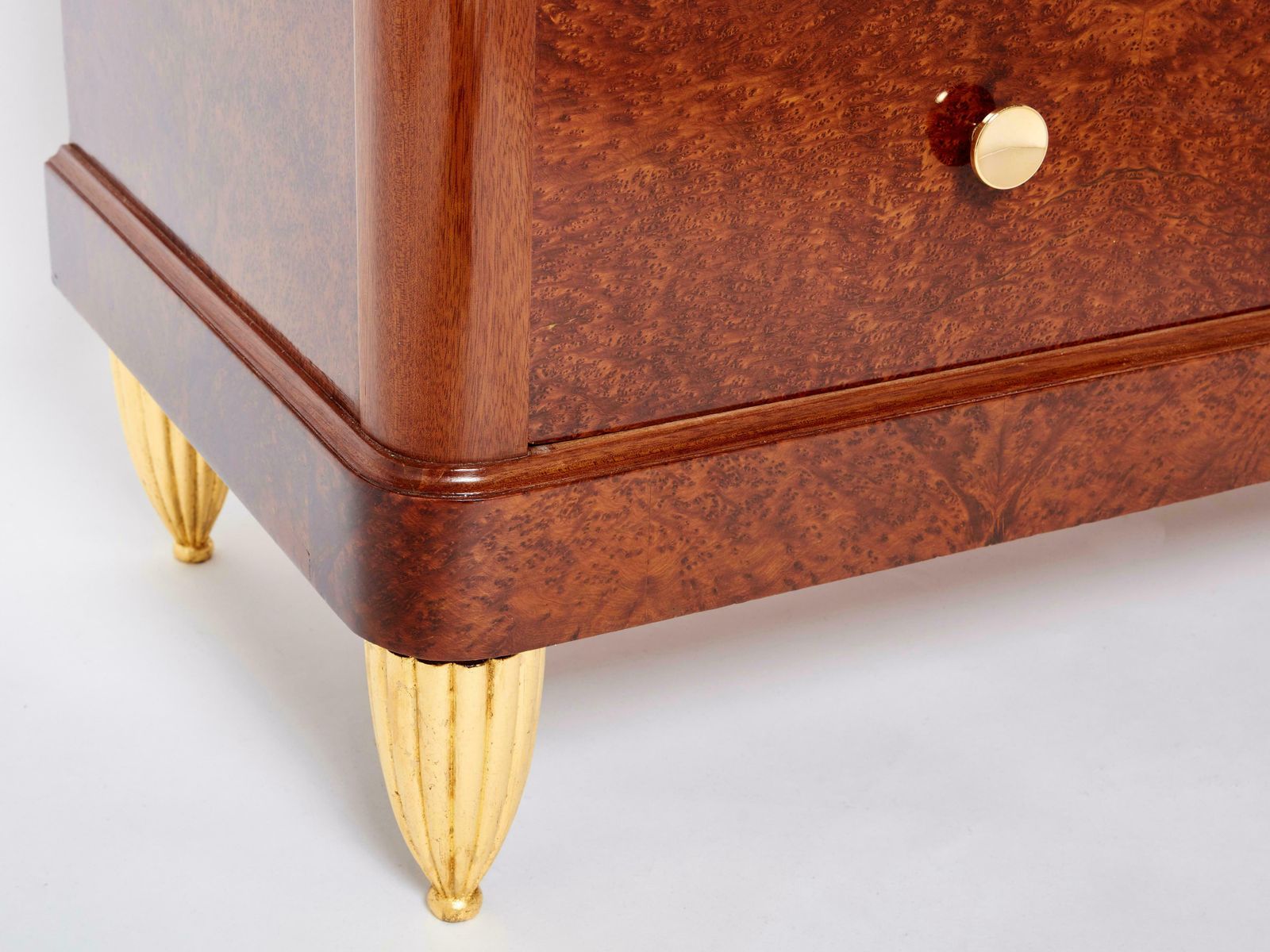 Art Deco Amboyna Burl Wood Commode Attr. Maurice Dufrène 1940s photo Furniture