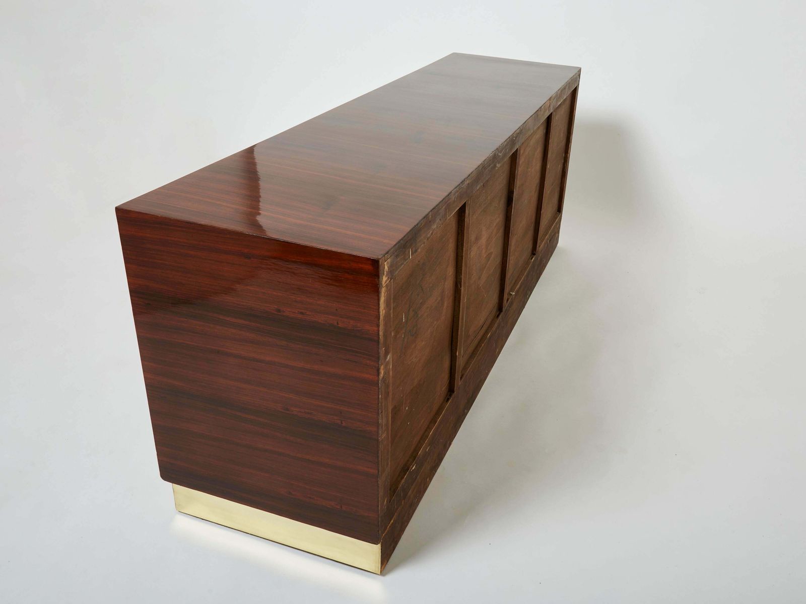 Furniture Isa Bergamo Italian Rosewood And Brass Commode, 1950s photo