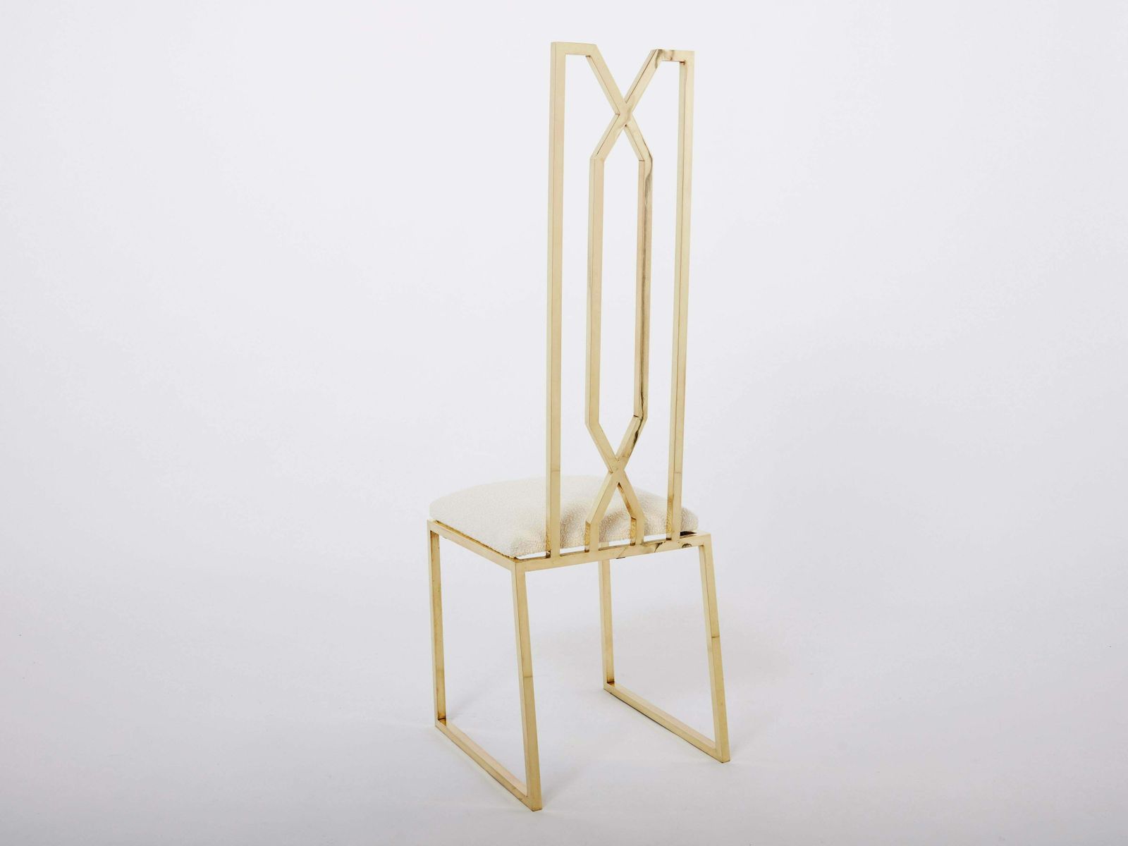 Paire de chaises en laiton signées par Alain Delon pour Jean Charles, années 1970 photo buy