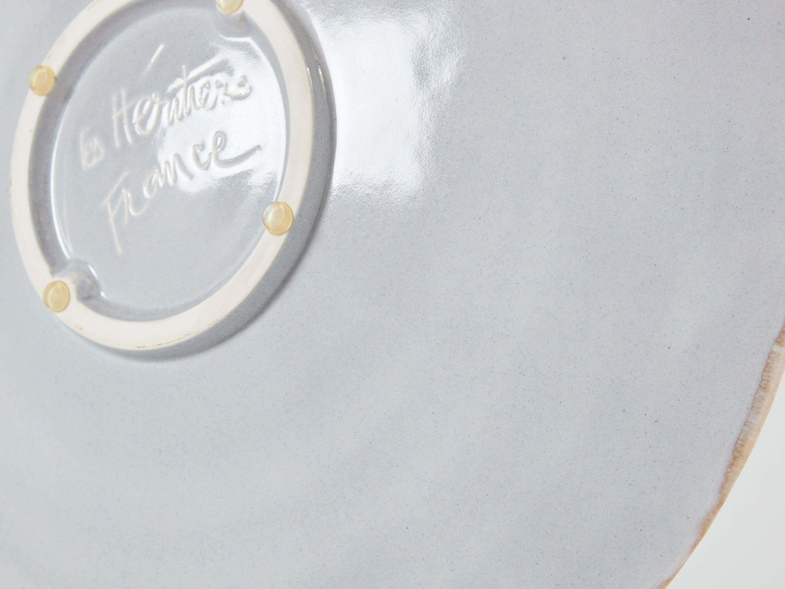 photo buy Les Héritiers Large Gilded Enameled Ceramic Plate Centerpiece, 1990