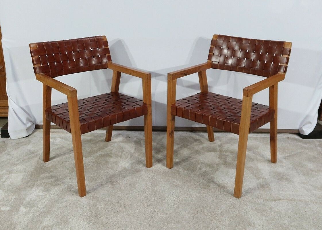 Pair Of "Boss" Armchairs, By O. De Schrijver, Ode's Design   2nd Part Of The 20th Century