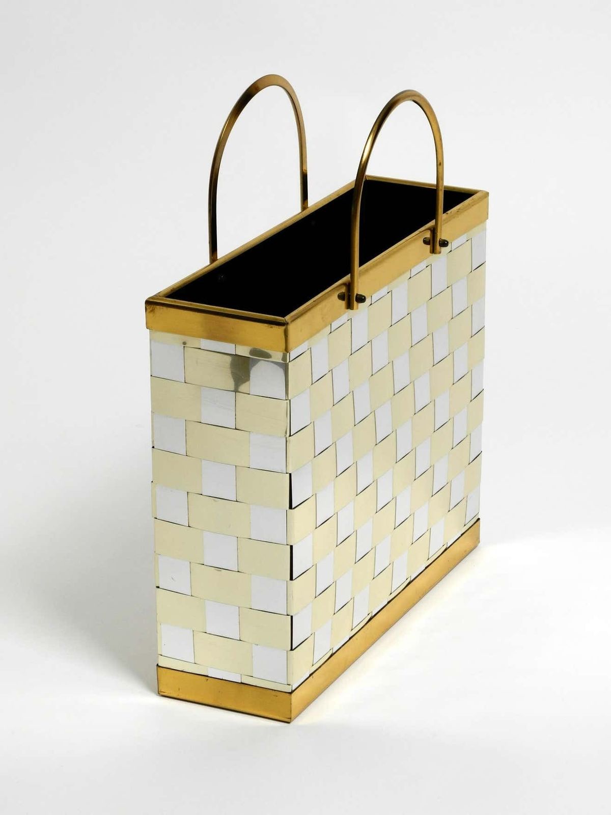 Stunning 1980s Brass Magazine Rack In Hollywood Regency Design photo furniture