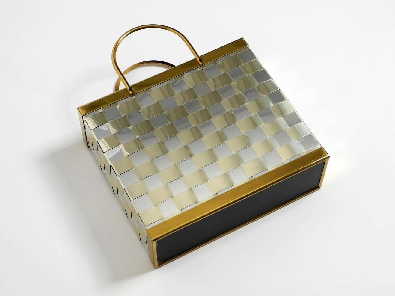 Stunning 1980s Brass Magazine Rack In Hollywood Regency Design photo for sale