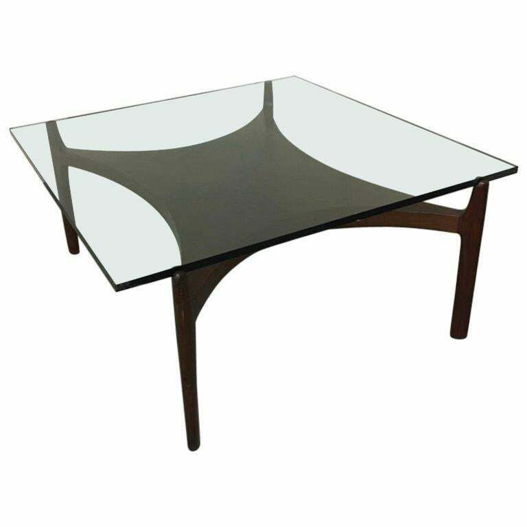 Sven Ellekaer Teak And Glass Coffee Table For Christian Linneberg, Denmark