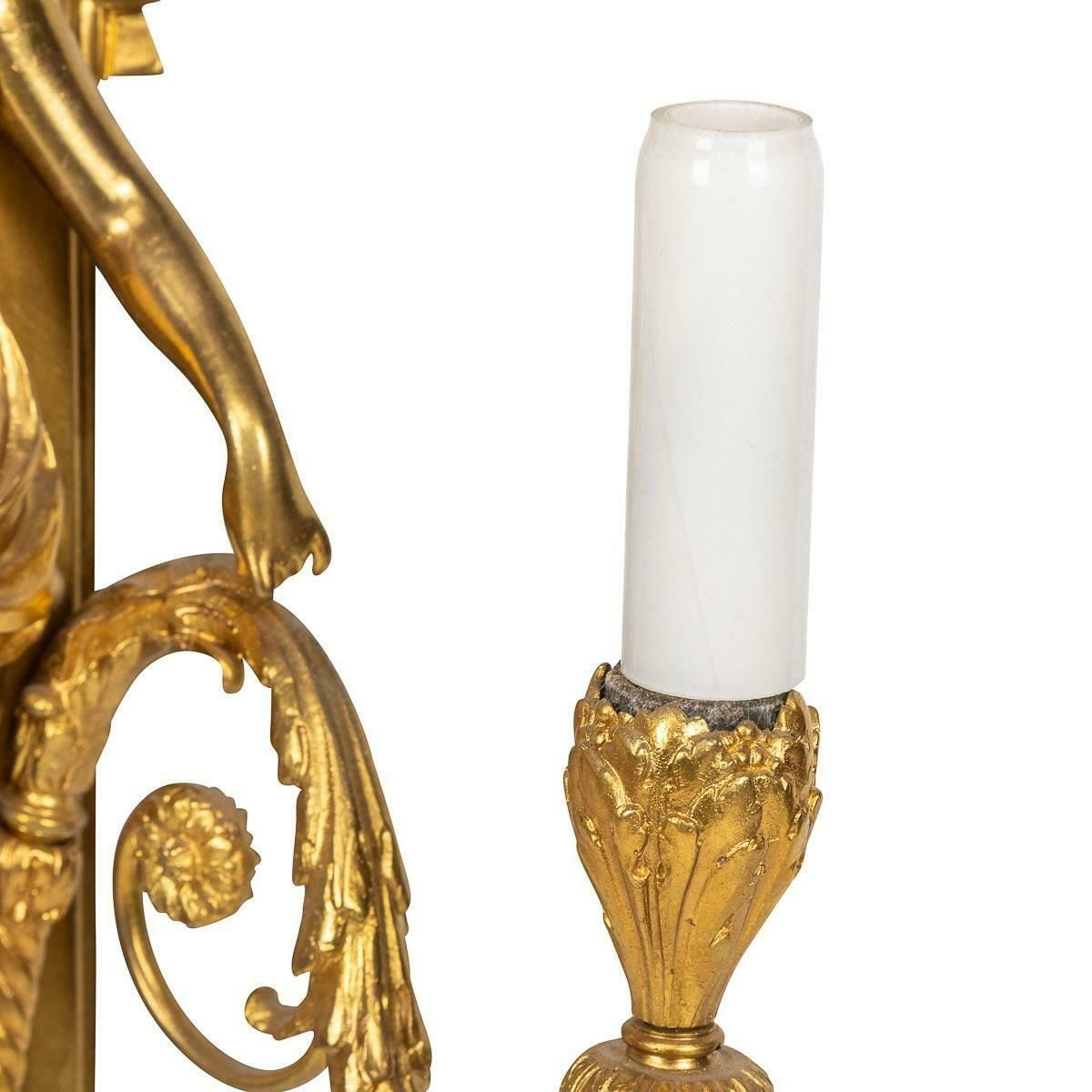 19th Century French Neoclassical Style Pair Of Ormolu Gilt D'appliques, C.1870 photo for sale