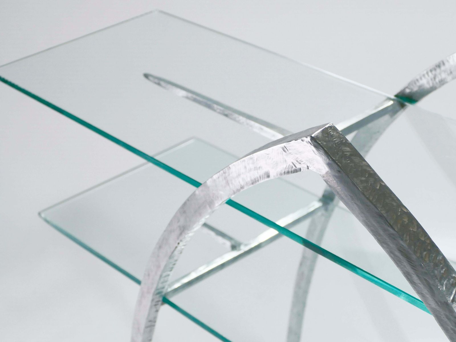 Unique Wrought Iron And Glass Console Circa 2000 photo vinterior