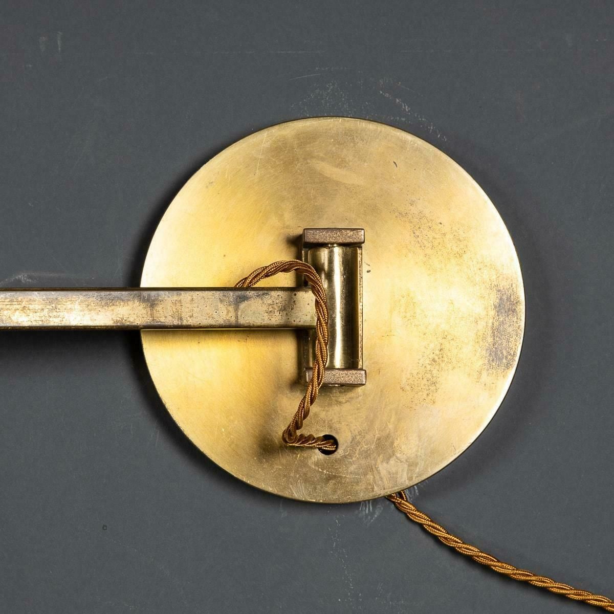 Lighting Pair Of Italian Brass Articulated Wall Lights By Albini & Helg, C.1960 photo