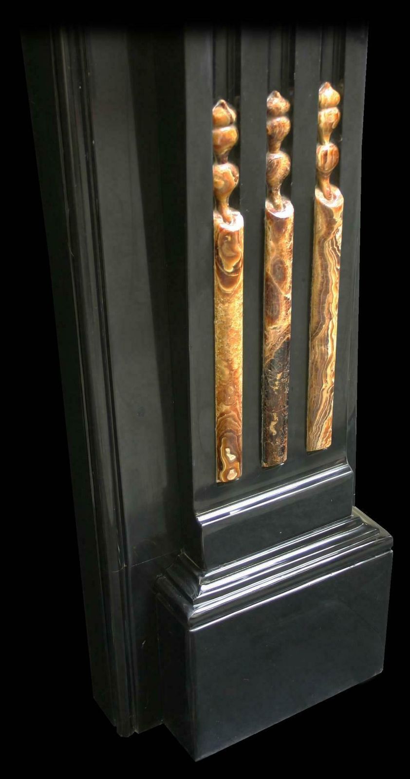 19th Century Baroque Belgian Black Marble And Onyx Chimneypiece photo buy