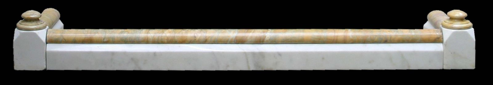 Antique Marble Fireplace Fender In Statuary White And Sienna Marble photo furniture