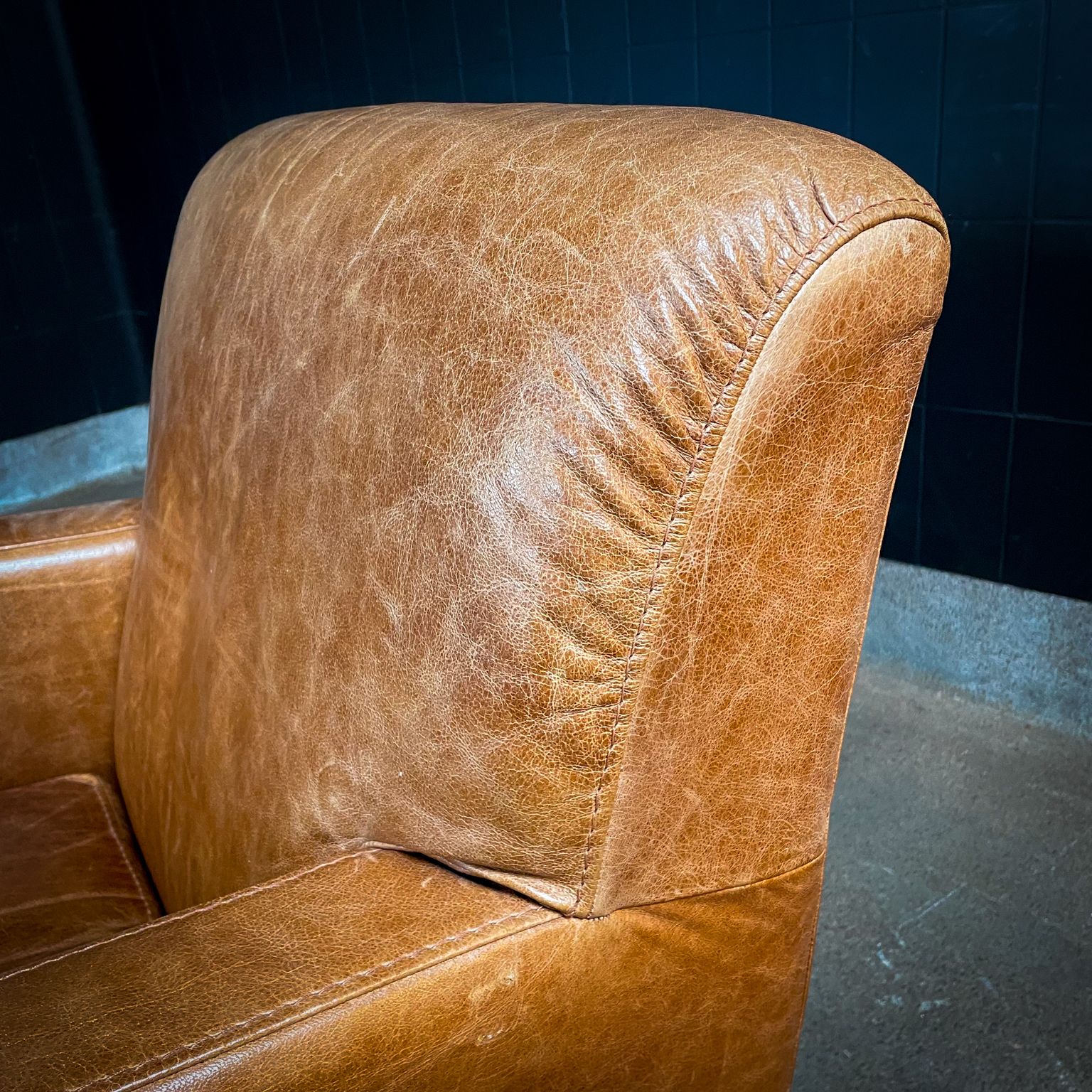 Set Of 2 Vintage Cognac Leather Club Armchairs photo 1052.0