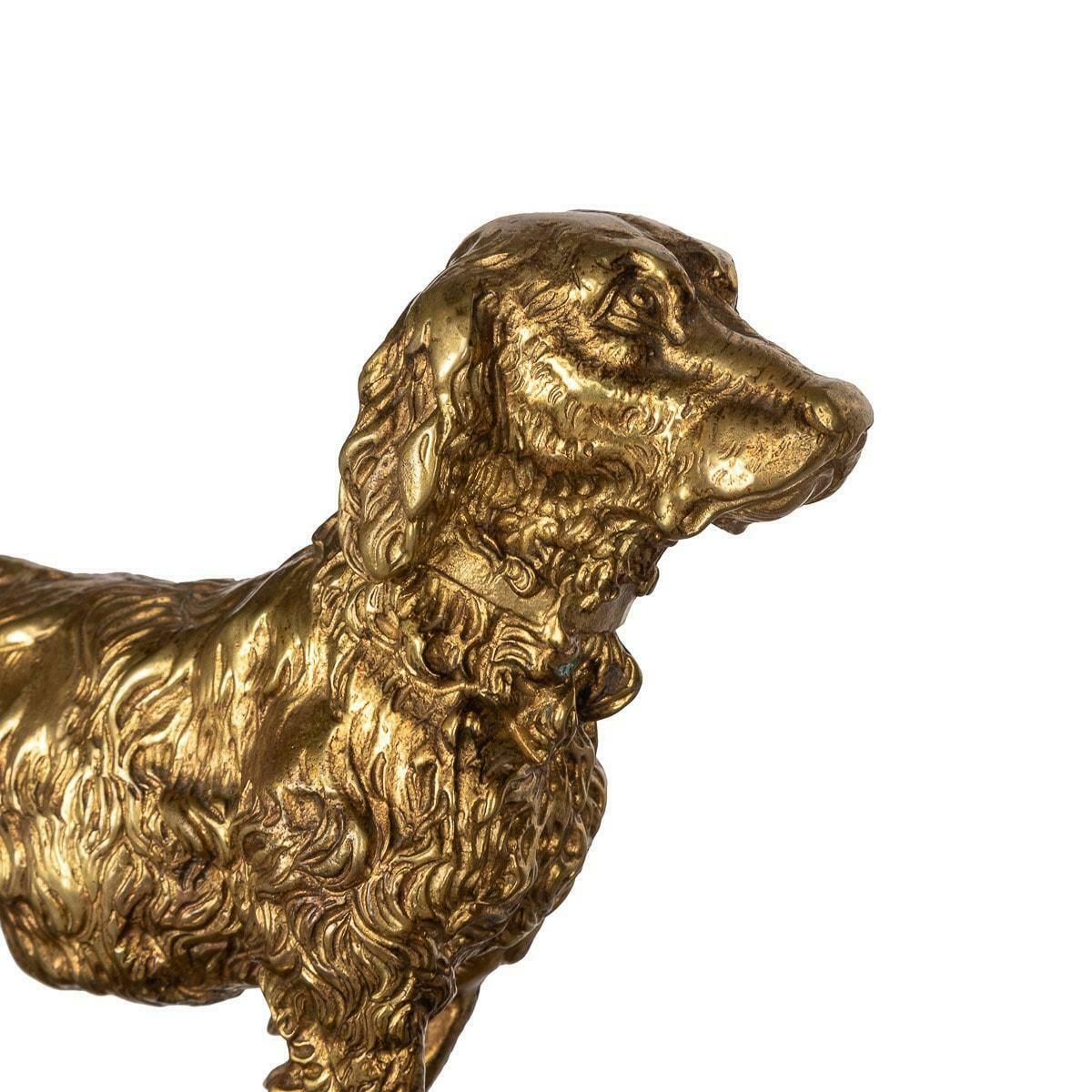 19th Century French Ormolu Fireplace Chenets Decorated With Dogs photo for sale