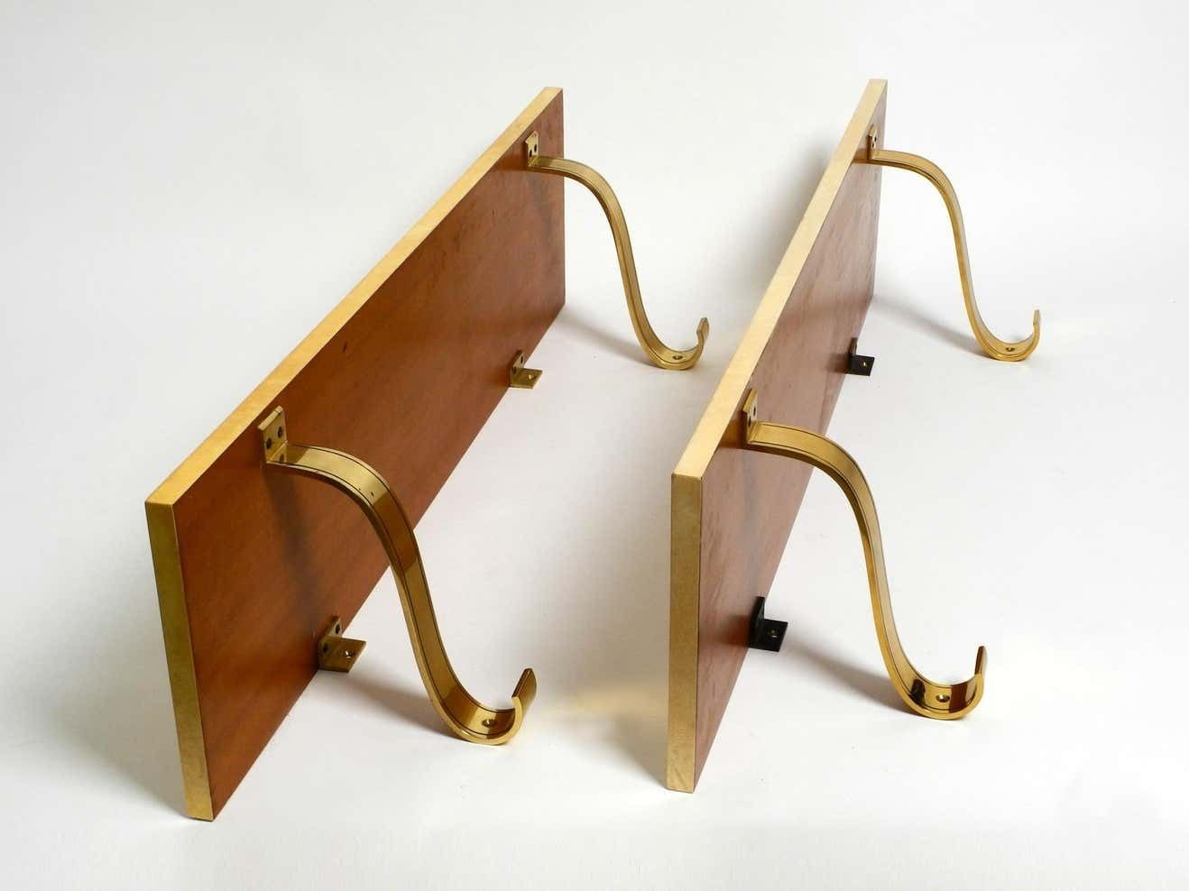 photo buy Two Beautiful, Very Rare 1960s Large Aldo Tura Shelves Made Of Wood And Goatskin