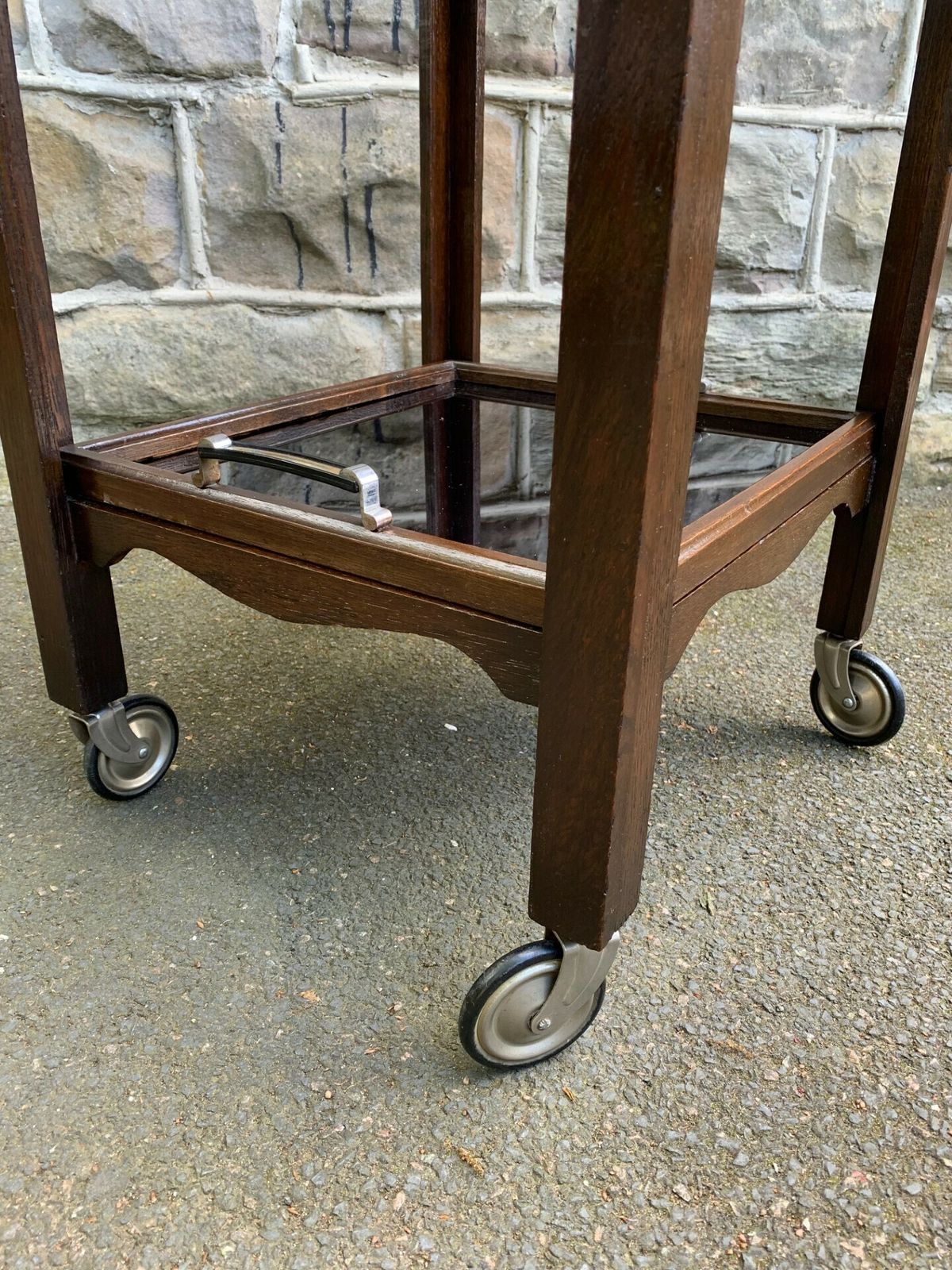 Antique Art Deco Oak Tray Top Drinks Trolley photo 140.0