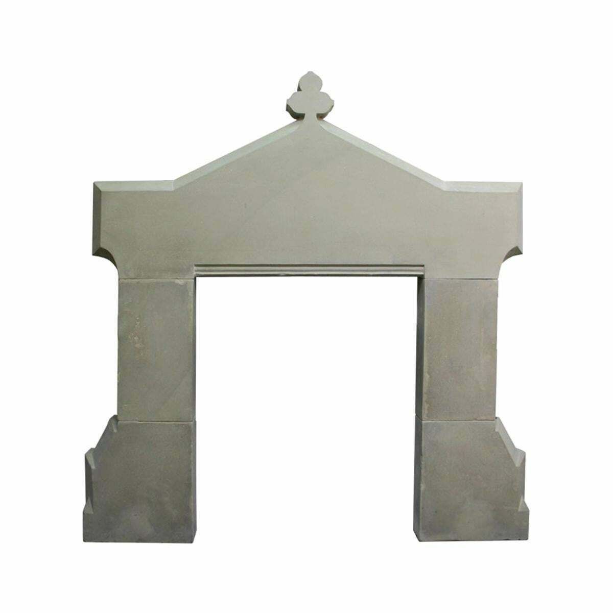 Tall Antique Early Victorian Stone Fireplace Surround