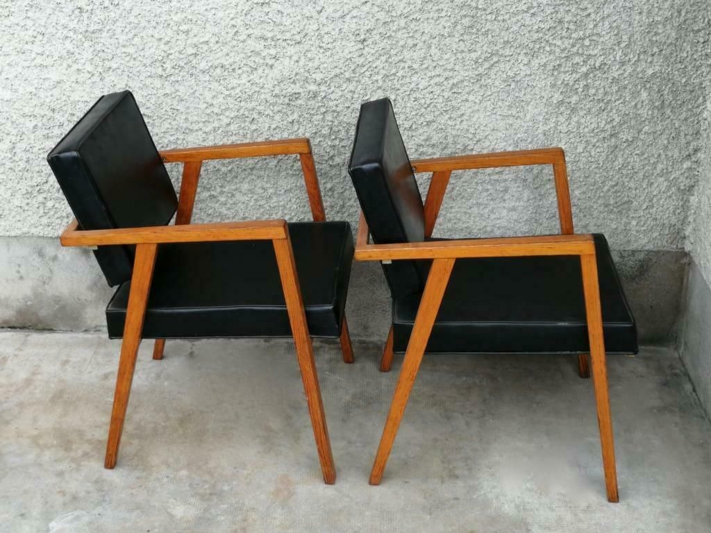 Early Franco Albini Pair Of Oak "Luisa"/ N°48 Dining Chair By Knoll, Ca. 1949 photo vinterior