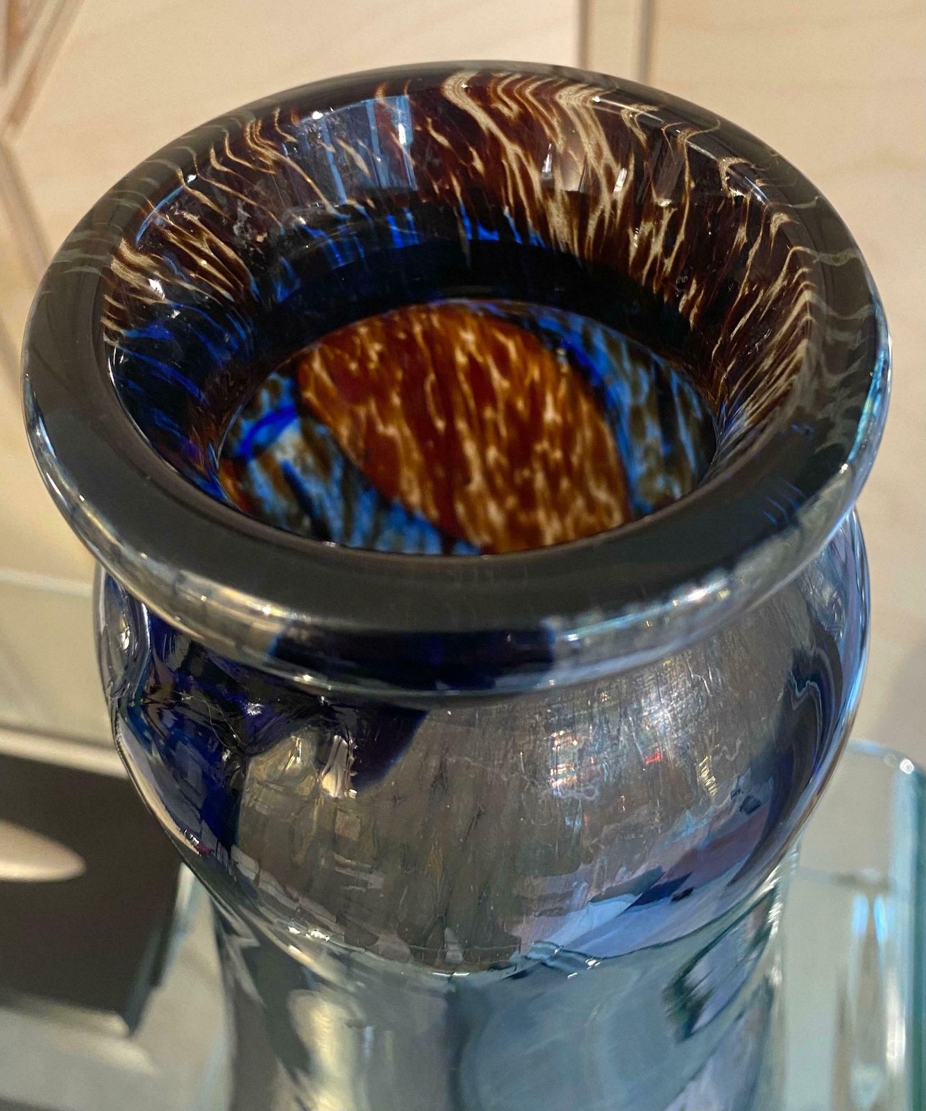 Glass Vase From Biot Signed Novaro And Dated On The Bottom Of The Vase 1977 photo for sale