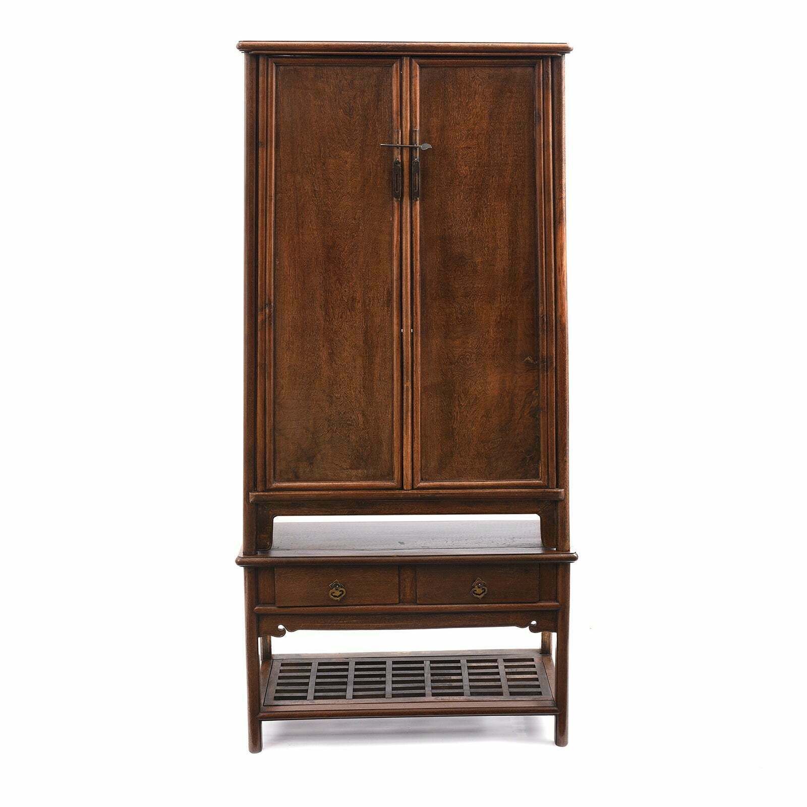Pair Of Chinese Jichimu Yuanjiaogui Taper Cabinets On Stands Qing Dynasty photo for sale