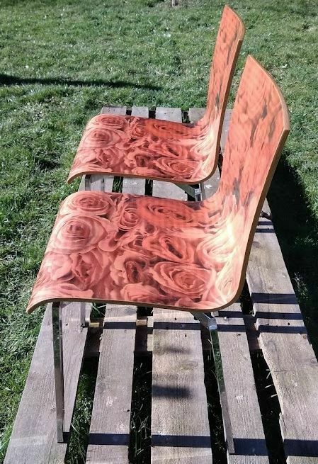 Duo Of Chairs With A Rose Motif photo furniture