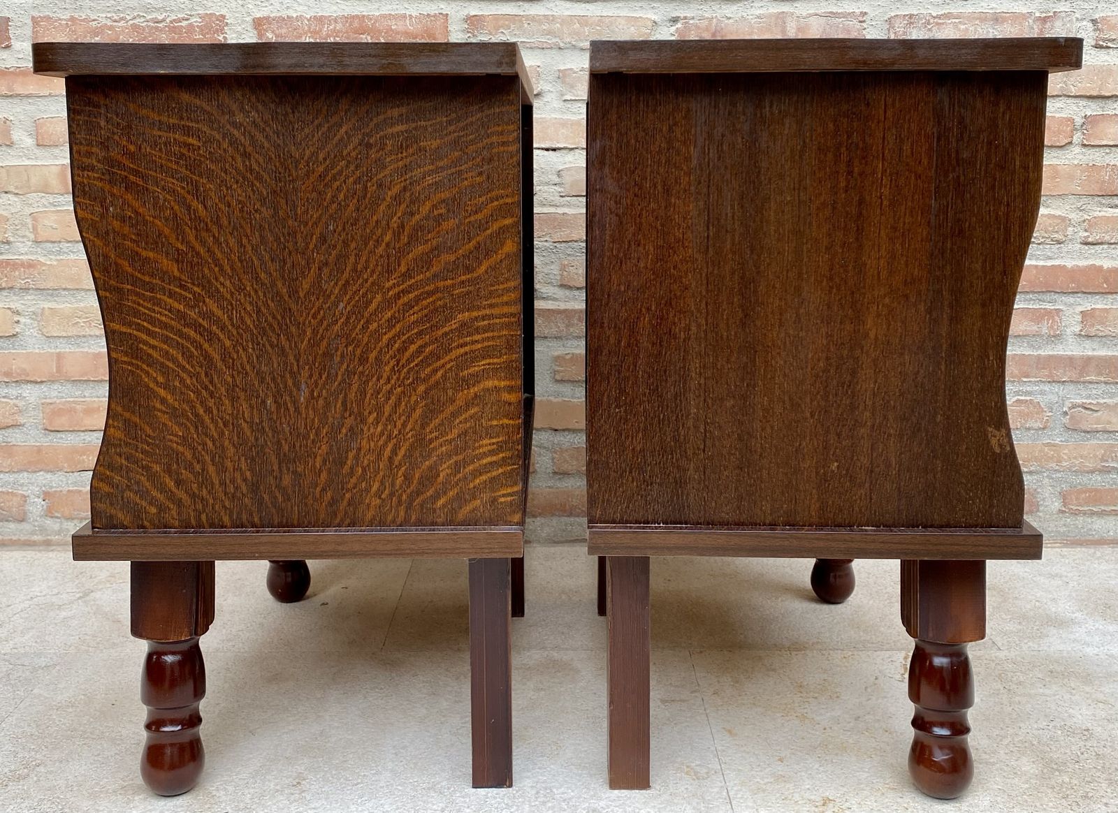 Mid 20th Century Wood Nightstands With One Drawer photo vintage