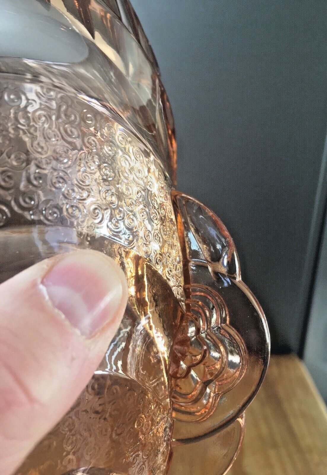 Beautiful Pink Art Deco Sowerby Depression Glass Flower Handles Posy Vase 30's photo vintage