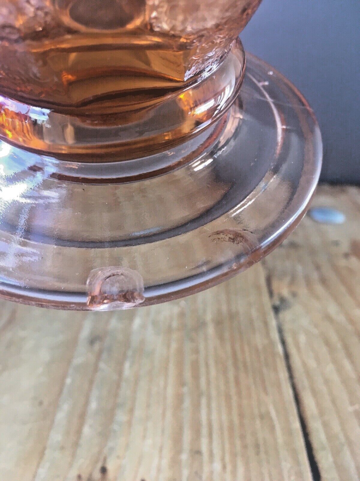 photo for sale Beautiful Pink Art Deco Sowerby Depression Glass Flower Handles Posy Vase 30's
