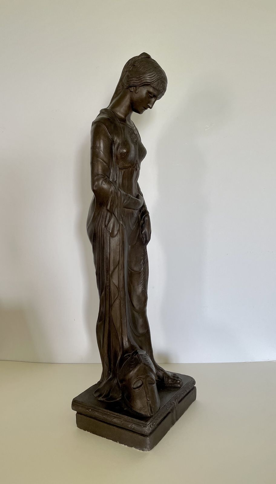 Early 20th Century Patinated Plaster Figure Of Athena By Edward Carter Preston photo Art