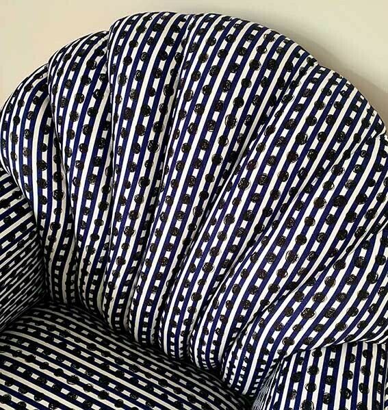 Bespoke Reupholstered Vintage 1940s Scallop Shaped Armchair photo Furniture