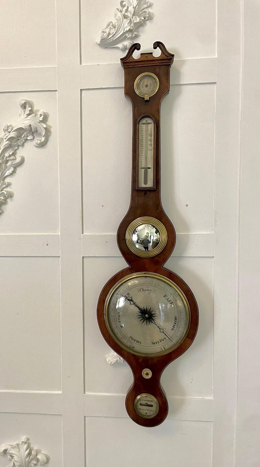 Antique 19th Century Rosewood Banjo Barometer photo Home Decor