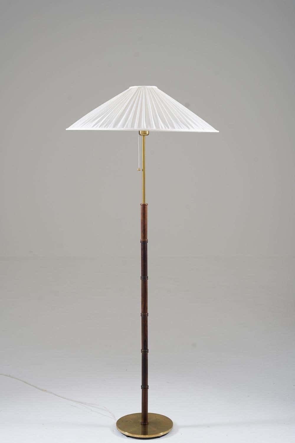 Scandinavian Midcentury Floor Lamp In Brass And Wood By Falkenbergs, Sweden photo furniture