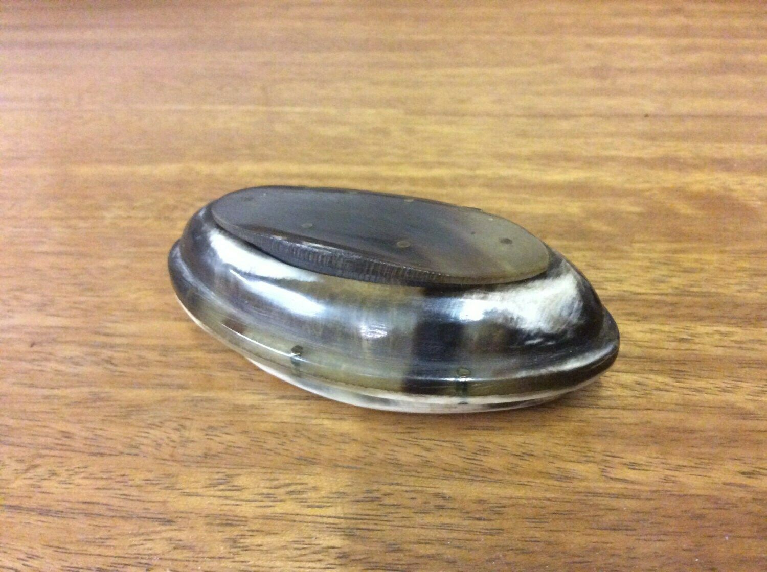 Victorian C1880 Horn Snuff Box With Brass Rivets photo 55.0