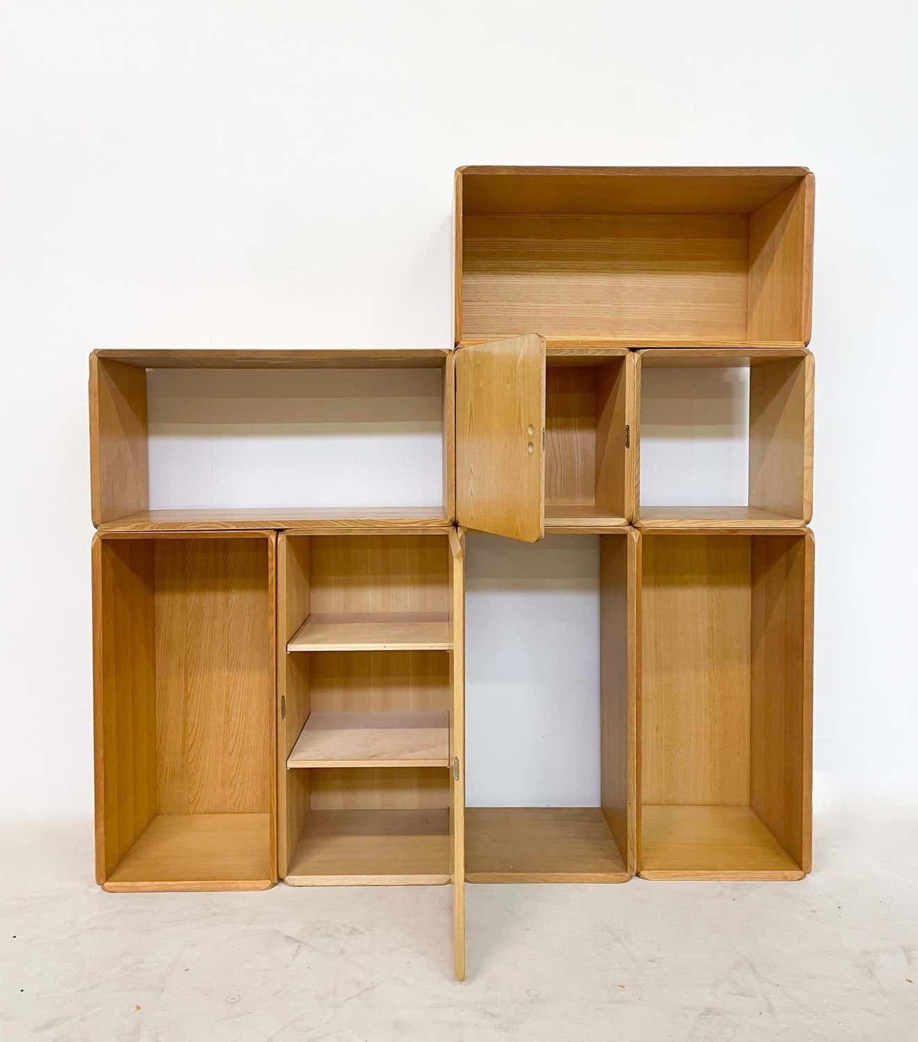 Midcentury Set Of Modular Wooden Cubes By Derk Jan De Vries, Italy, 1960s photo 5502.0