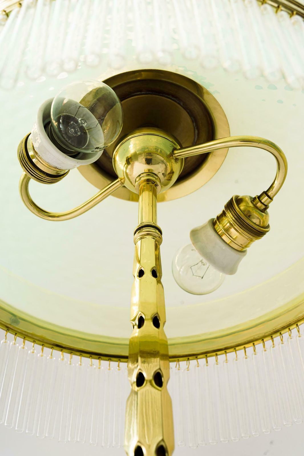 Art Deco Table Lamp With Originla Opaline Glass Shade Vienna Around 1920s photo vintage