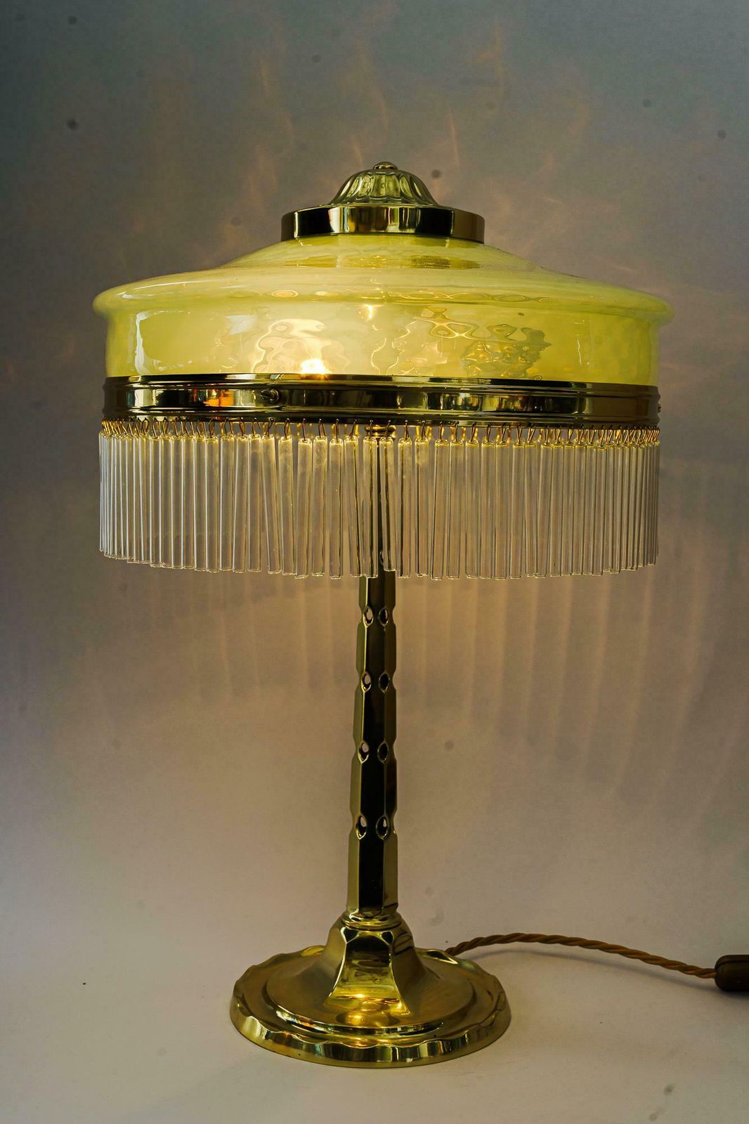 photo for sale Art Deco Table Lamp With Originla Opaline Glass Shade Vienna Around 1920s