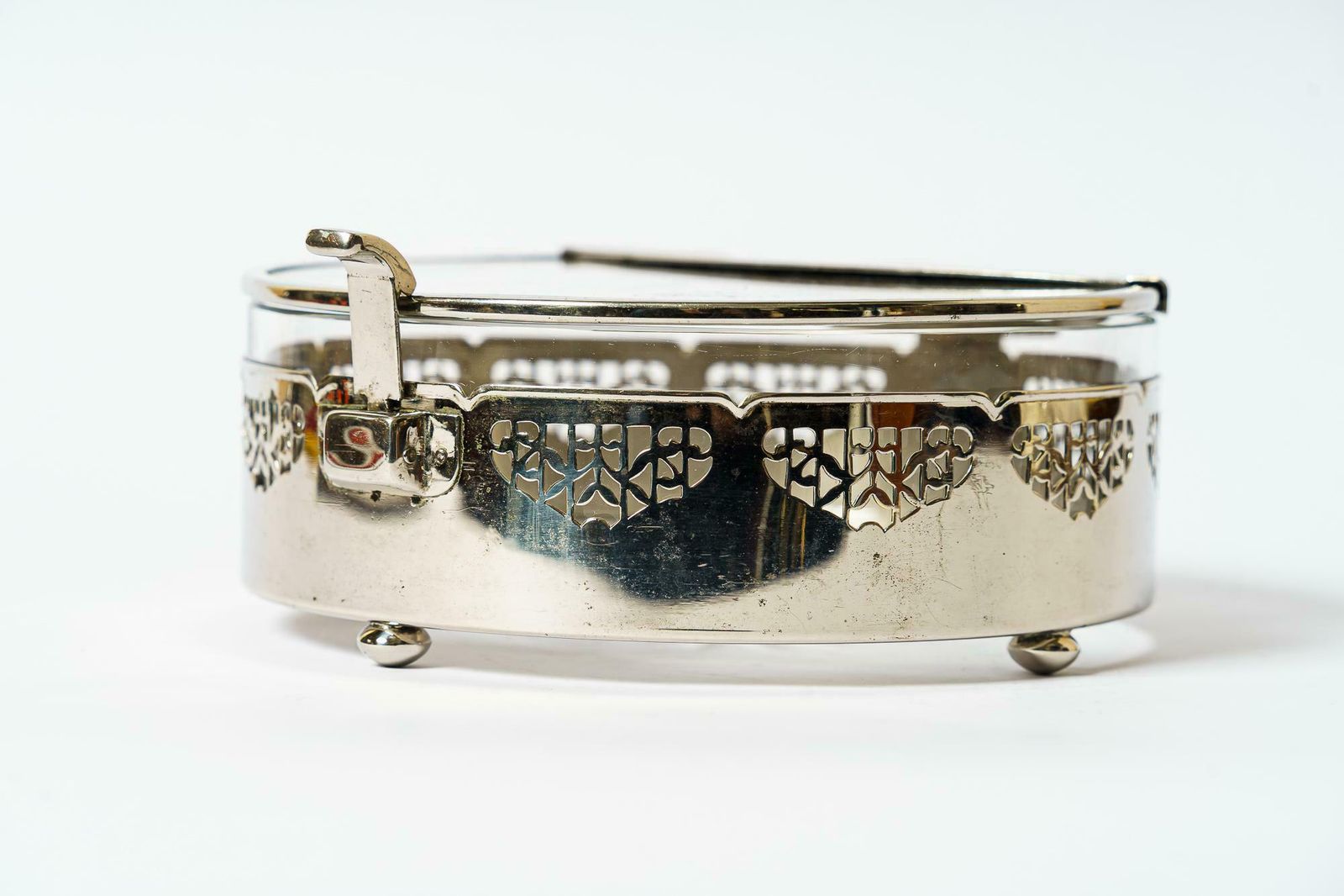 Art Deco Nickel  Plated With Cut Glass Centrepiece Vienna Around 1920s photo furniture