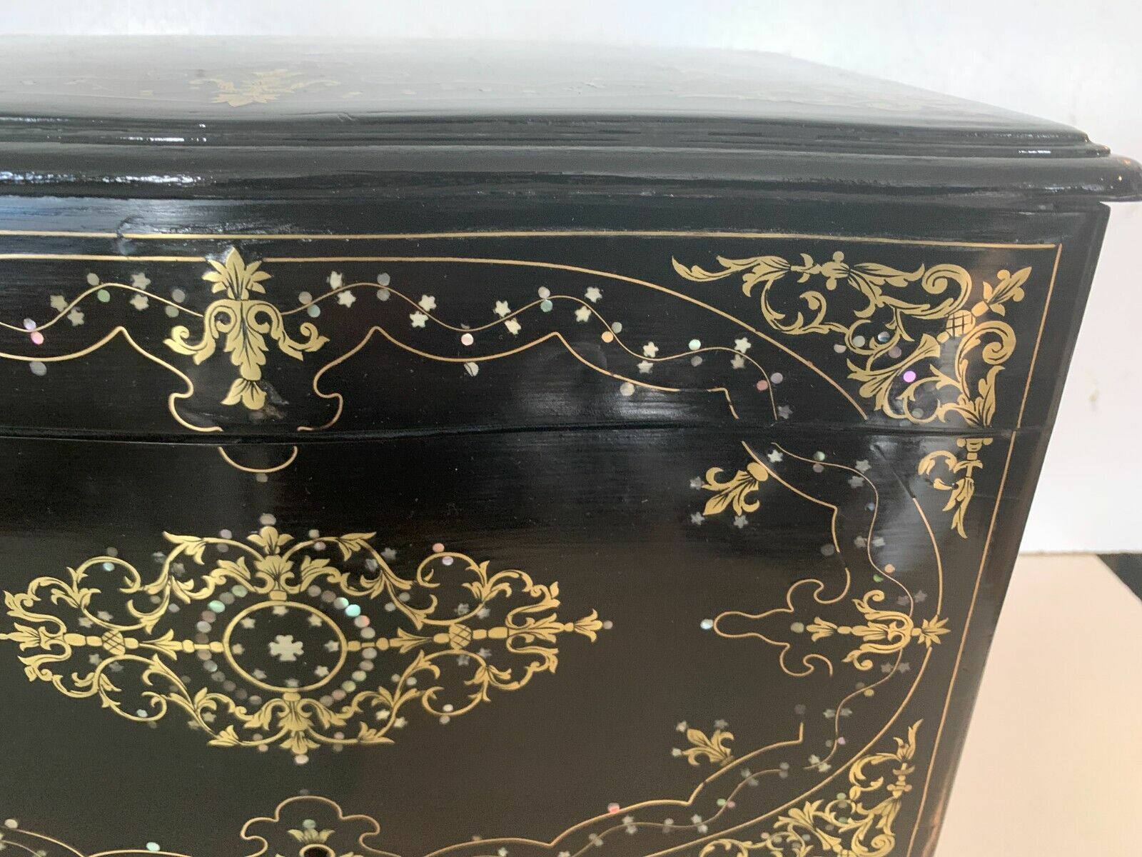 Complete Liquor Cellar Napoleon III Marquetry Boulle Antique Box photo Home Decor