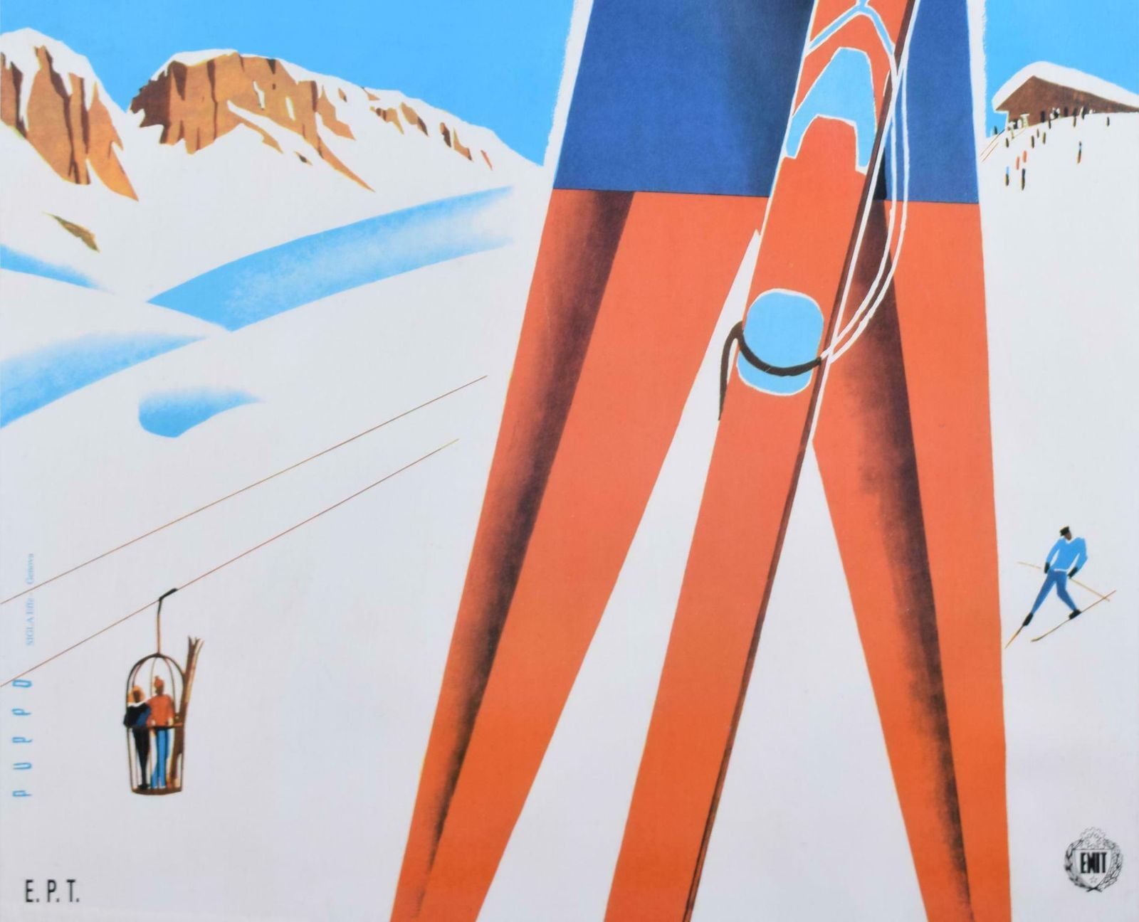 Mario Puppo Santo Stefano D'aveto Original Vintage Italian Ski Poster By Mario Puppo photo Art