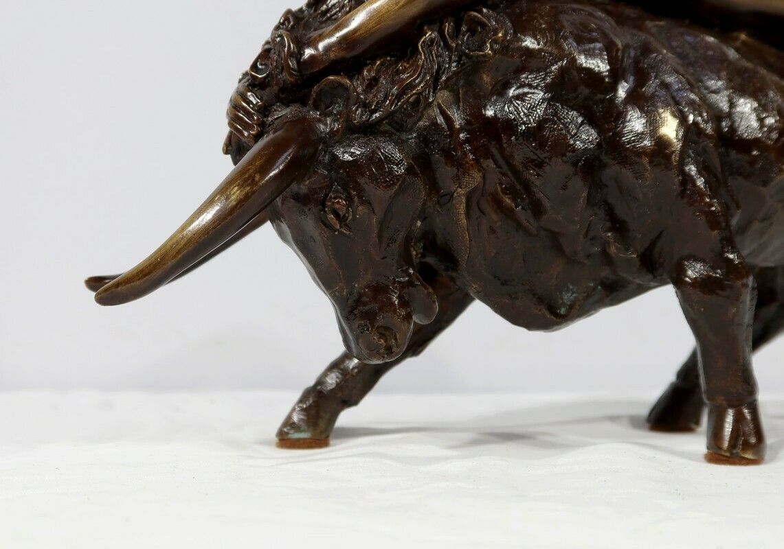 Bronze "The Goddess Europe Meeting The Bull", Signed Majera, 20th photo 1627.4