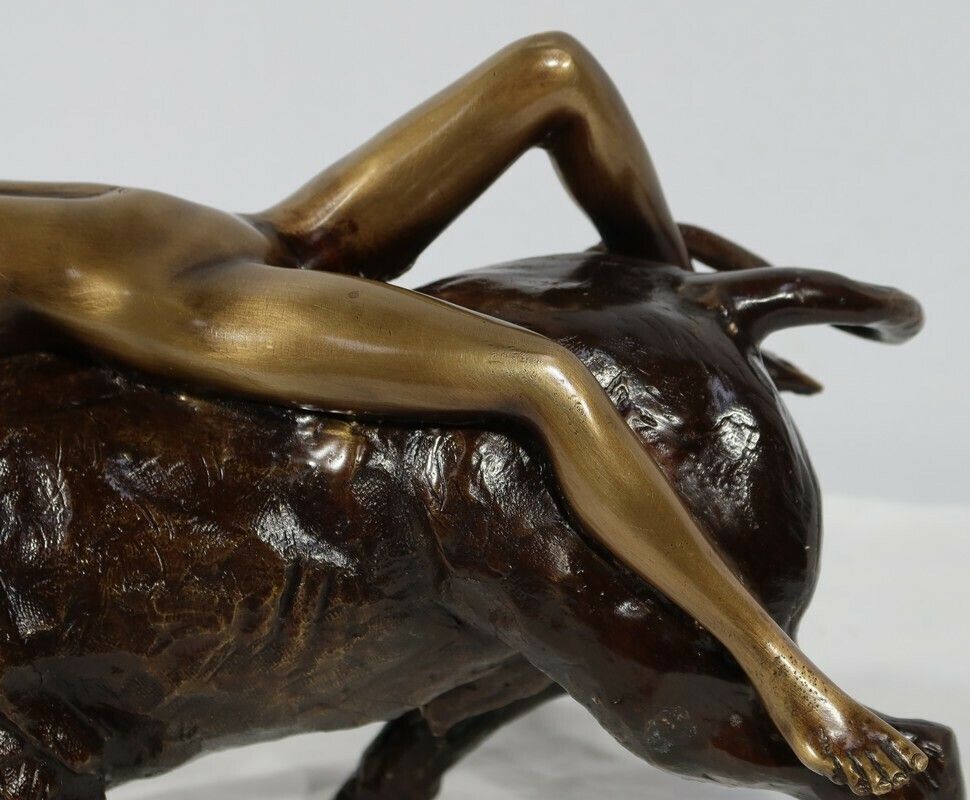 Bronze "The Goddess Europe Meeting The Bull", Signed Majera, 20th photo buy