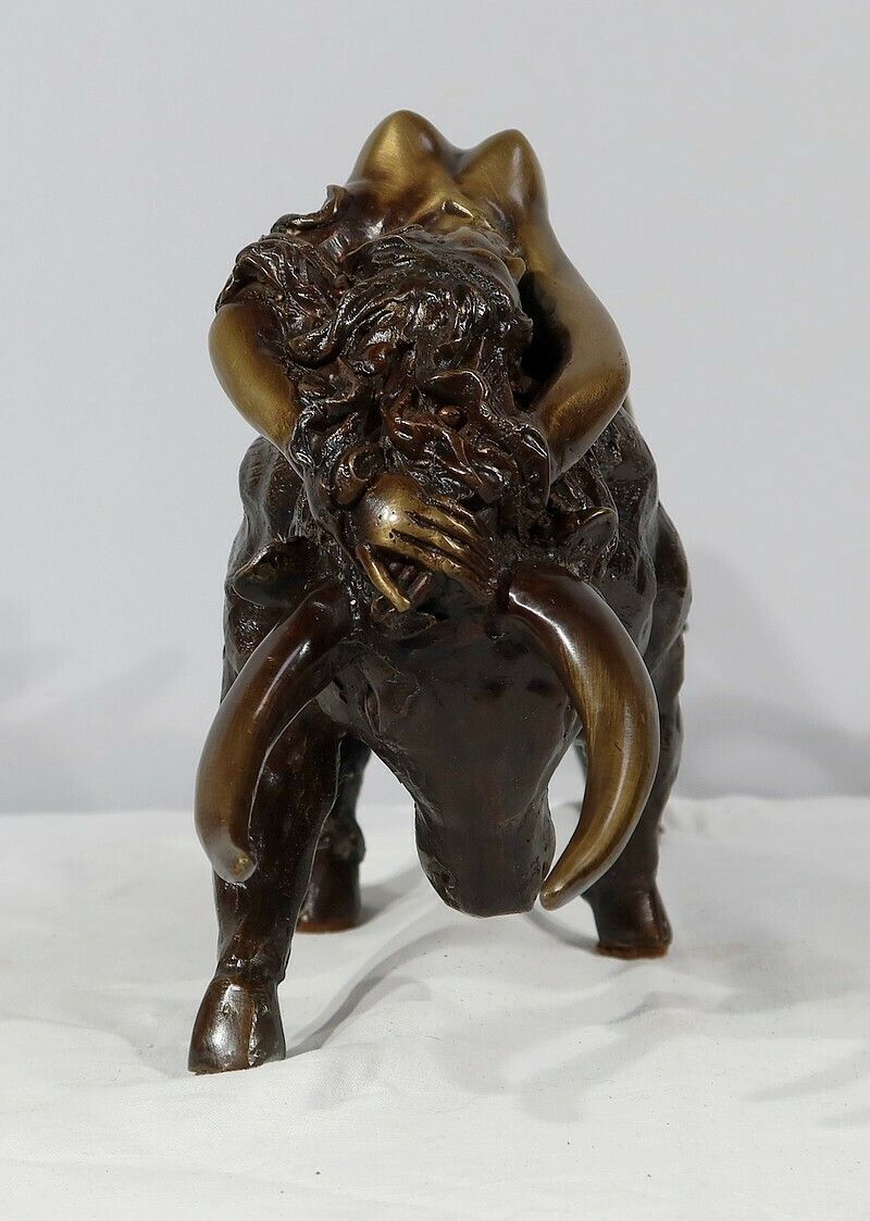 1627.4 Bronze "The Goddess Europe Meeting The Bull", Signed Majera, 20th photo