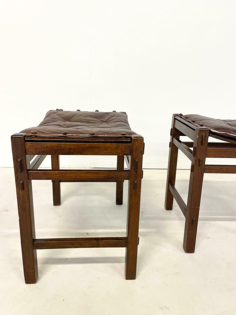 Mid Century Modern Pair Of 2 Stools By Giuseppe Rivadossi, Italy,1980s photo furniture