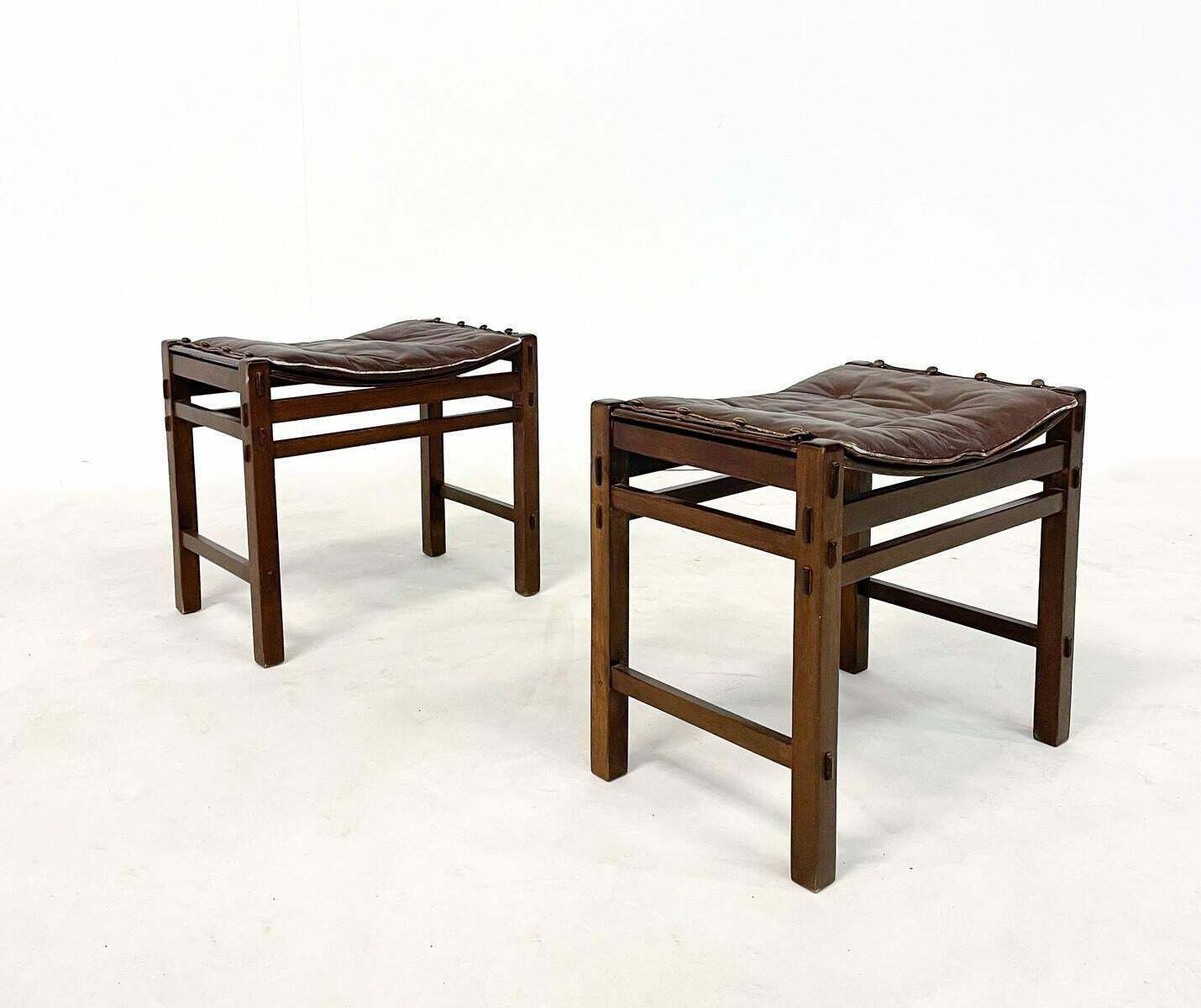 photo for sale Mid Century Modern Pair Of 2 Stools By Giuseppe Rivadossi, Italy,1980s
