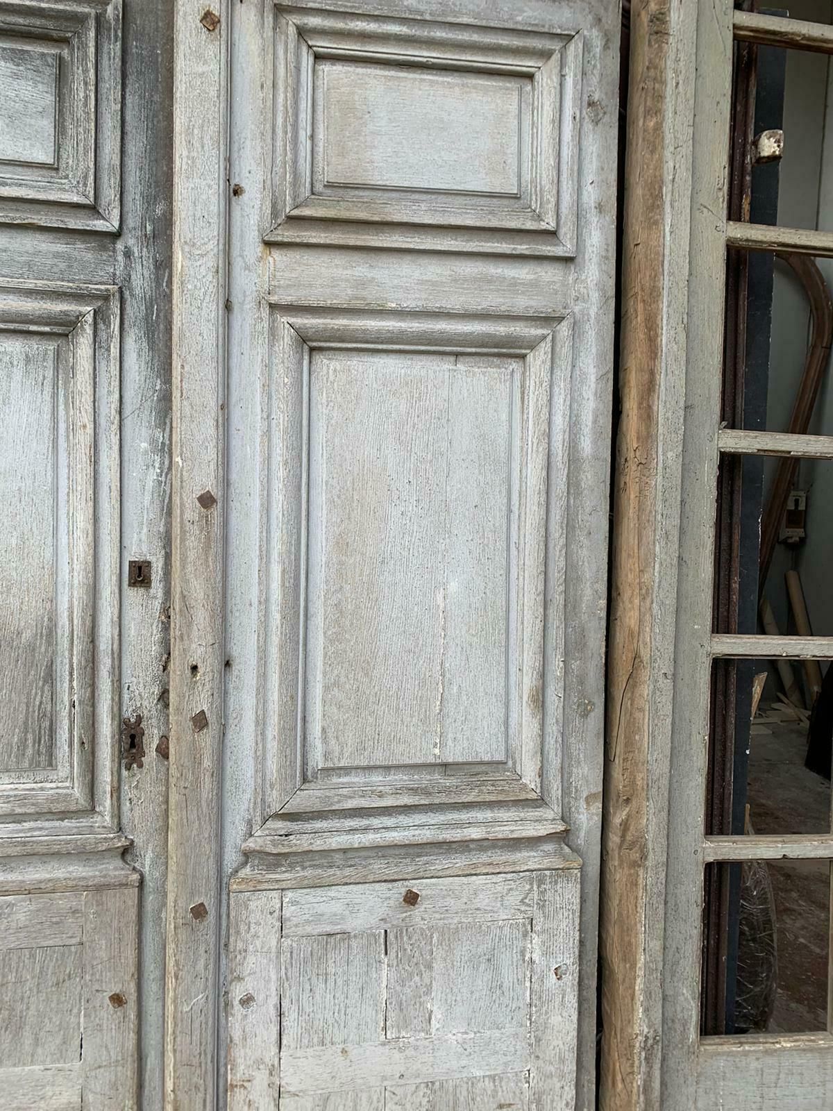 Ancient Stained Glass Window, Shop Facade In Lacquered Oak, 19th Century, France photo vintage