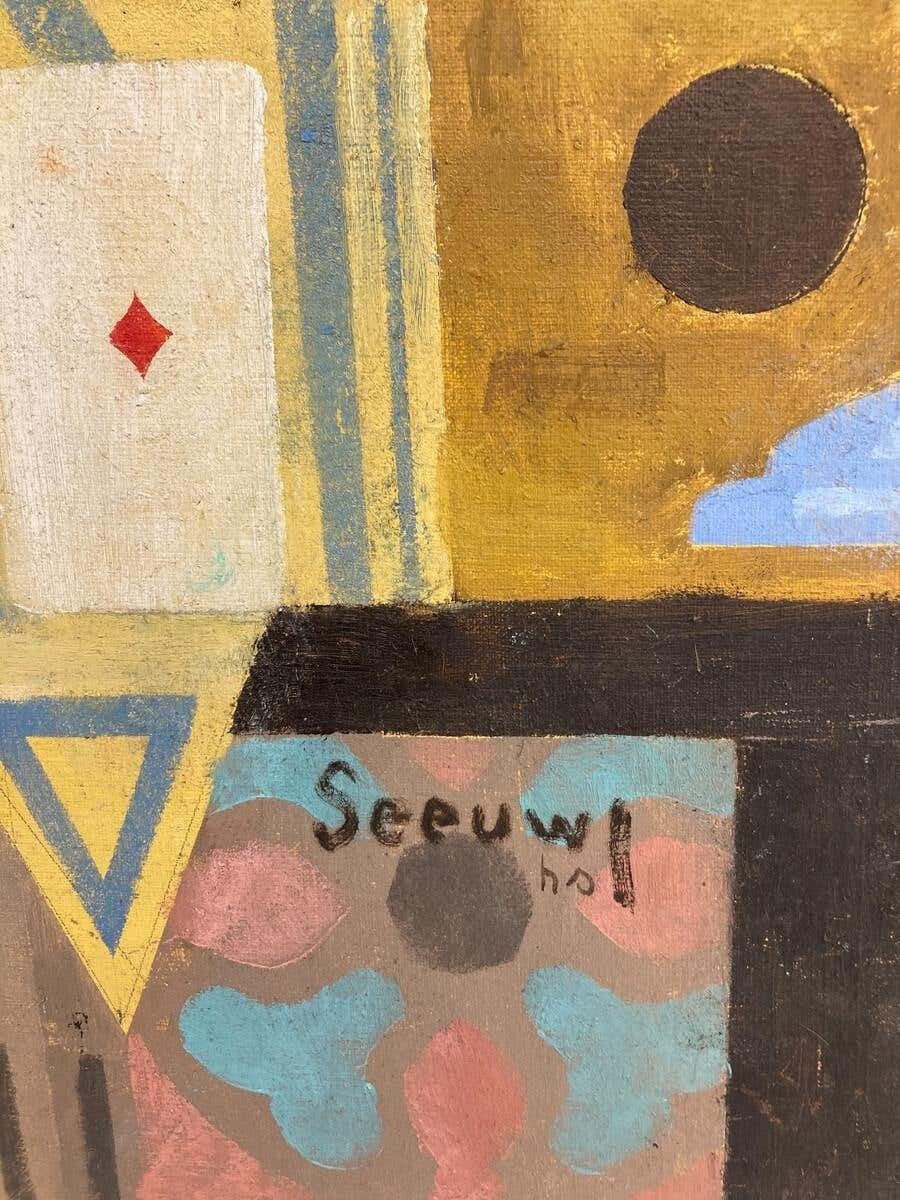 Jos Seeuws '1912 2003' Painting, Belgium, 1970s photo furniture