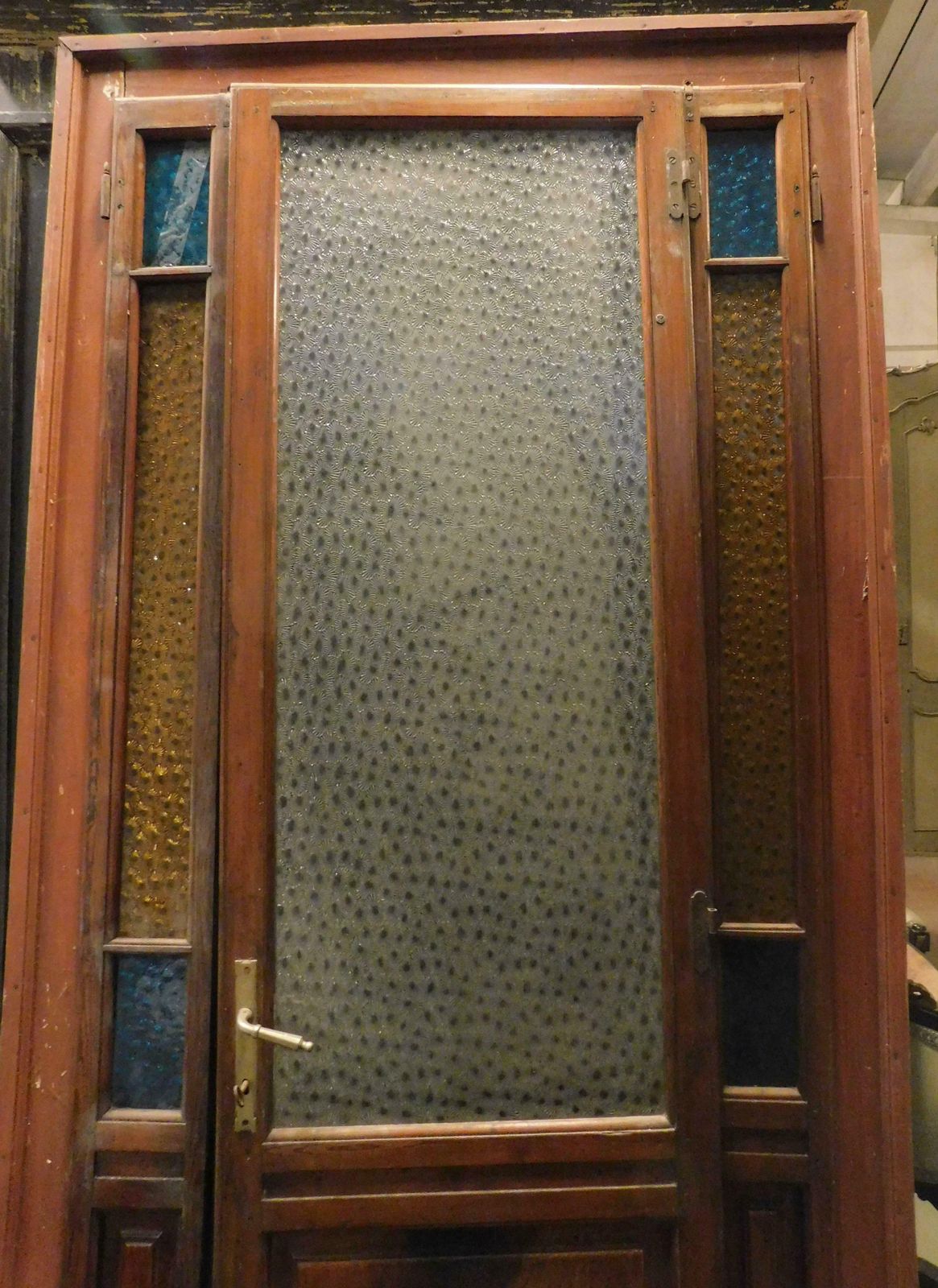 Art Deco Door With Coloured Glass, Early 1900s Italy photo Home Fixtures