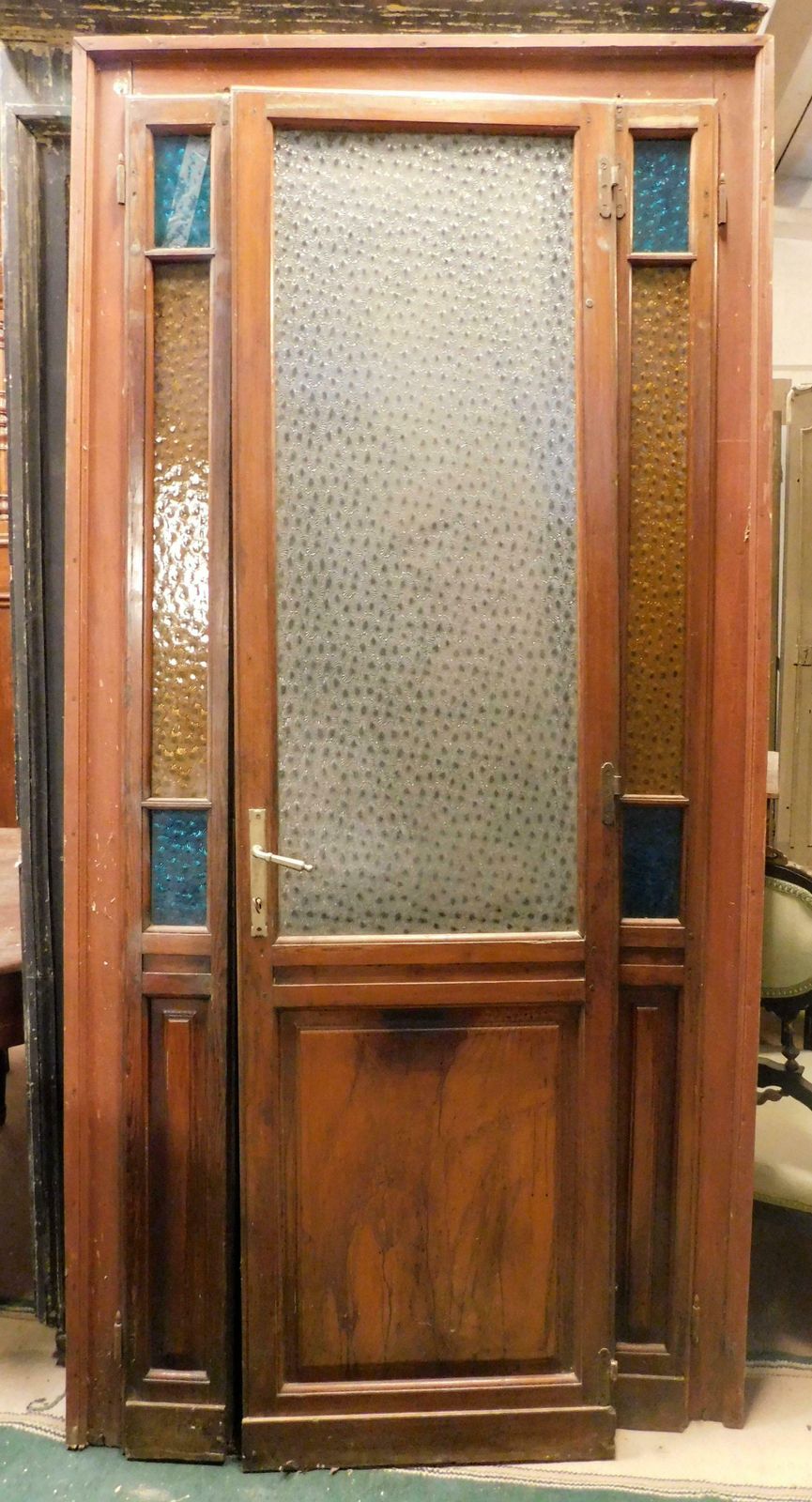 photo furniture Art Deco Door With Coloured Glass, Early 1900s Italy