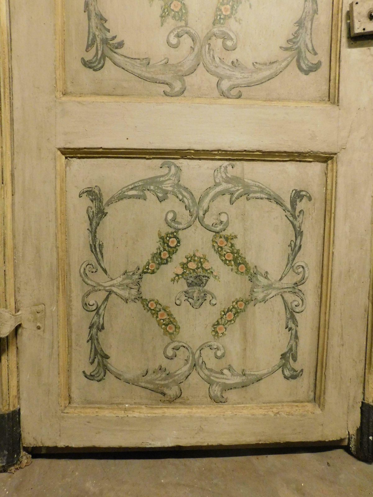 Set Of 2 Painted And Lacquered Interior Doors With Frame, 18th Century, Italy photo buy